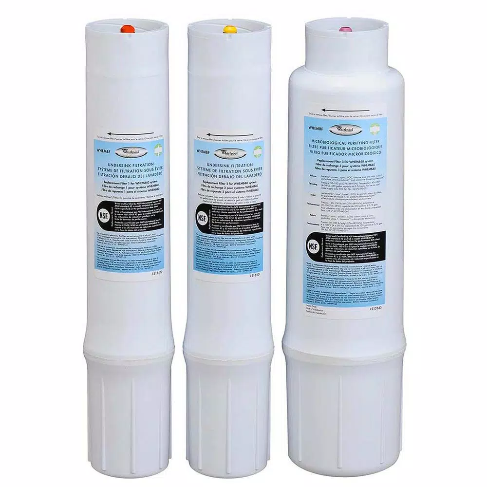 Whirlpool WHEMB40 Under Sink Water Purifier Filtration System with Twist and Lock Technology