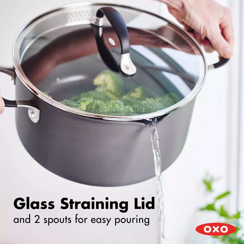 OXO Good Grips 10-Piece Hard-Anodized Aluminum Nonstick Cookware Set, Gray