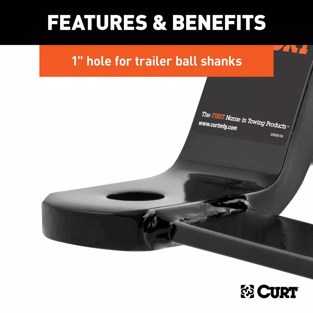 CURT Sway Tab Trailer Hitch Ball Mount, 2" Shank, 7,500 lbs Capacity, 2" Drop