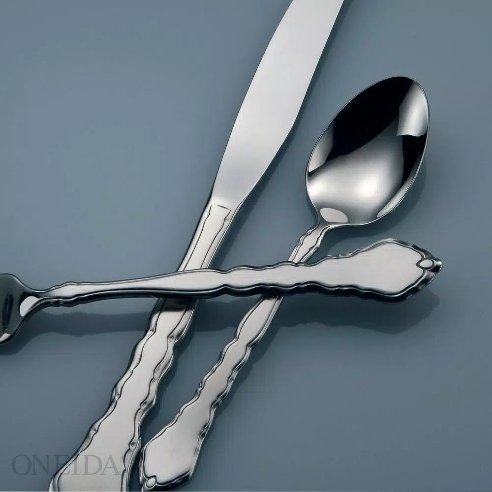Oneida Satinique 18/10 Stainless Steel Tablespoons and Serving Spoons, Set of 12