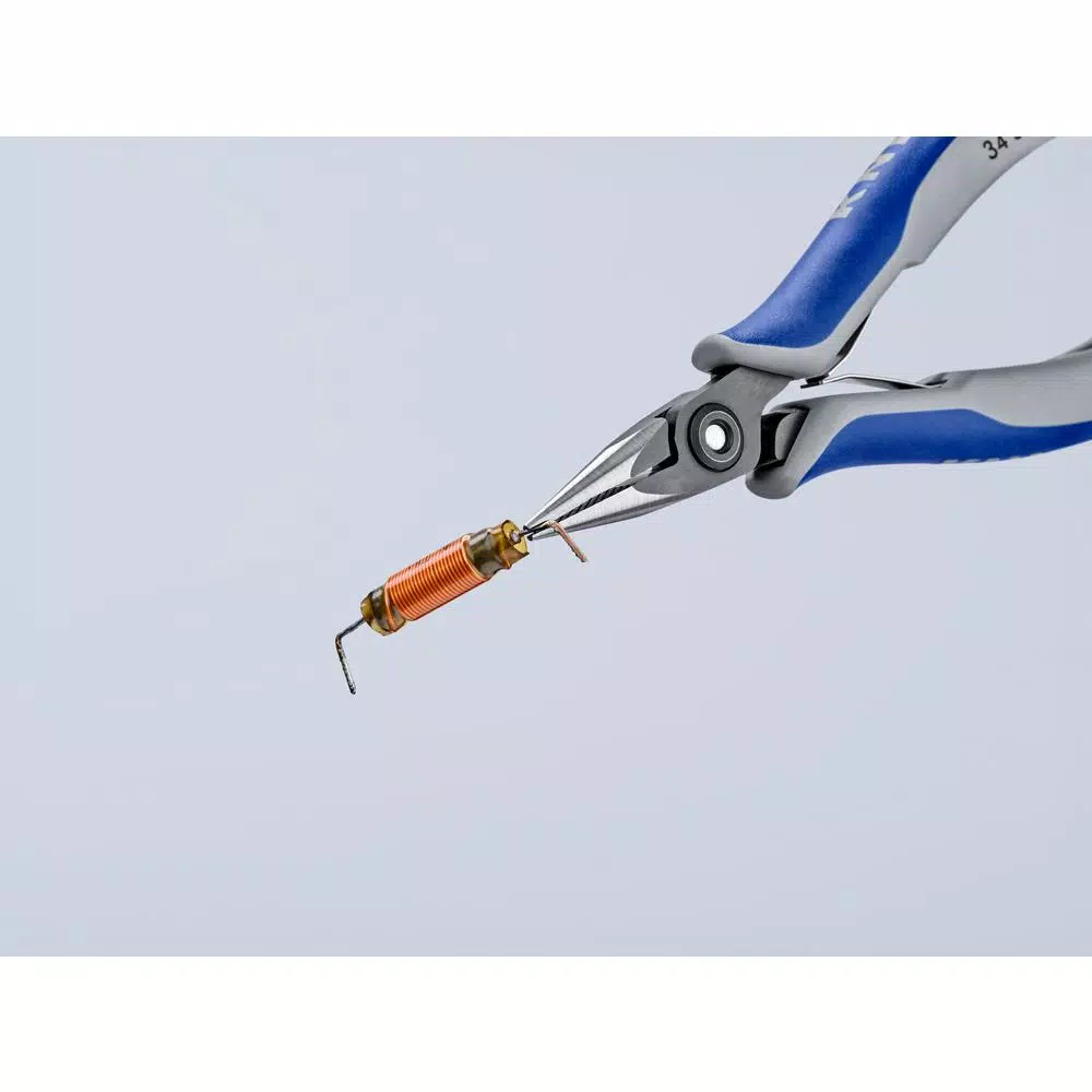 KNIPEX 5-1/4 in. Precision Electronics Gripping Pliers with Half-Round Cross Hatched Jaws