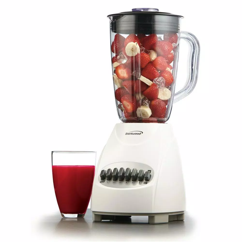 Brentwood Appliances Brentwood 12-Speed White Electric Blender with 1.5L Plastic Jar