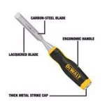 DEWALT 5/8 in. Wood Chisel with Carbon Steel Blade thumbnail 5