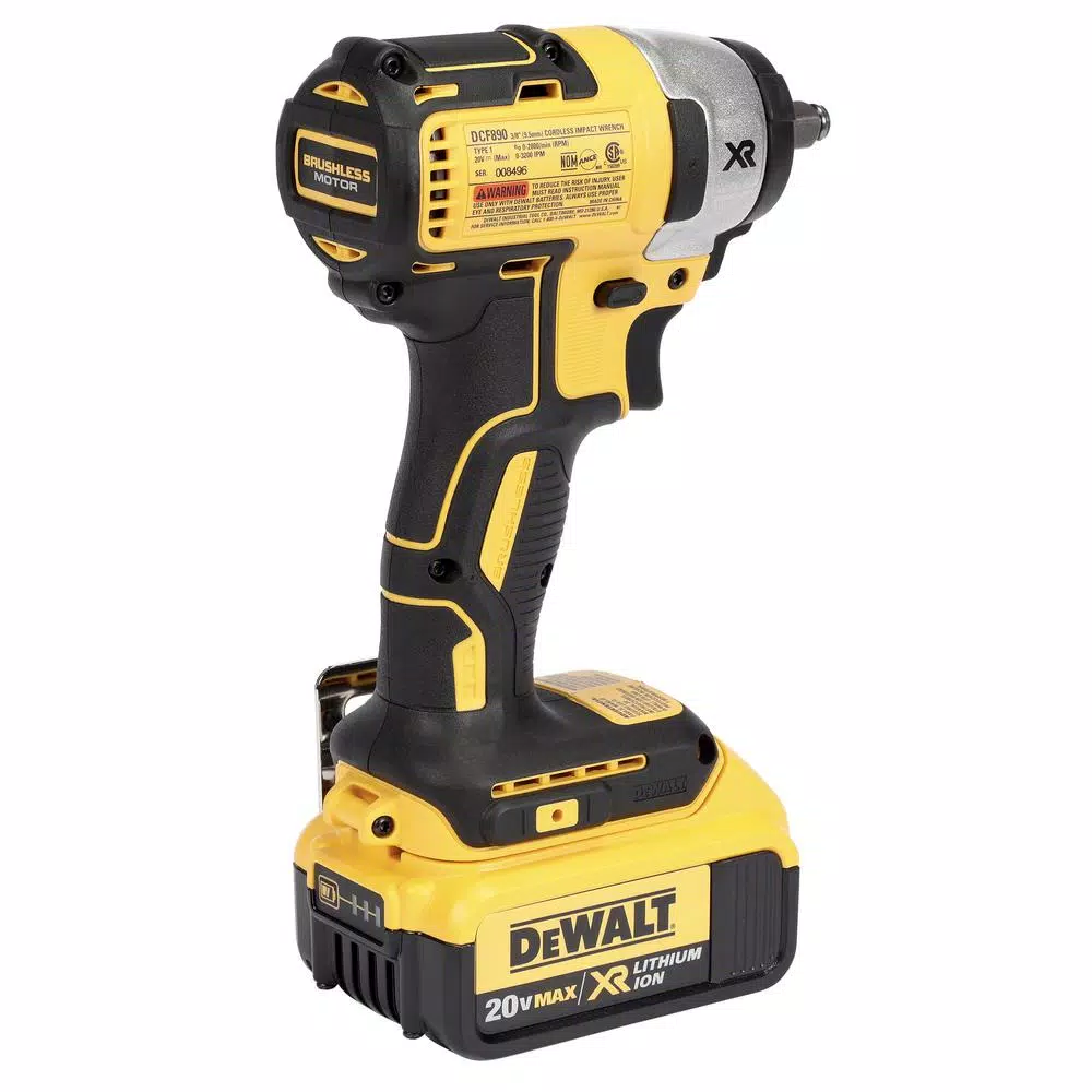 DEWALT 20V MAX XR 3/8 in. Compact Brushless Impact Wrench Kit with (2) 4.0 Ah Batteries & 142-Piece Tool Set