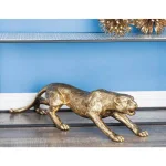 LITTON LANE 34 in. Wild Life Leopard Sculpture in Polished Gold Polystone thumbnail 8