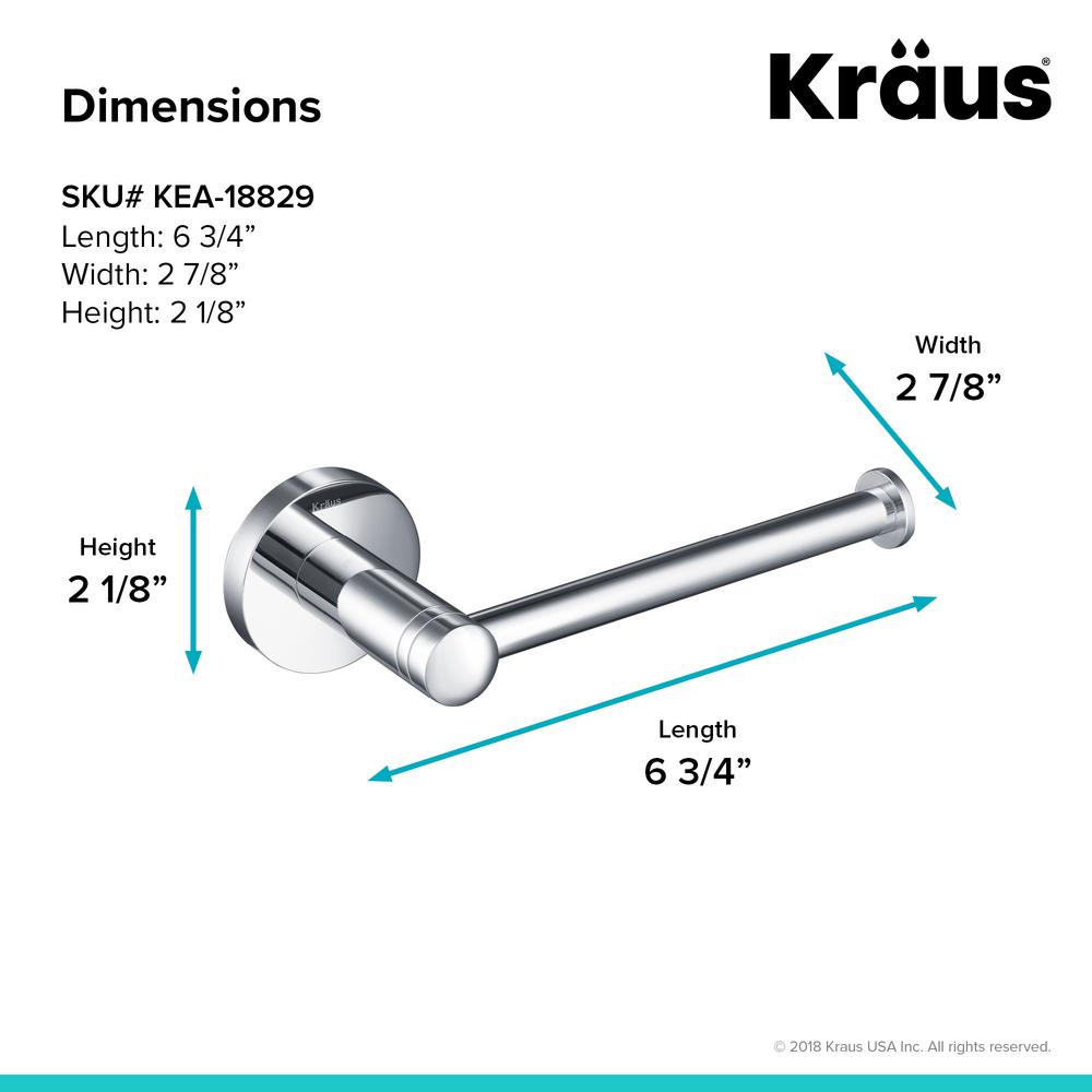 KRAUS Elie Chrome Solid Brass Toilet Paper Holder