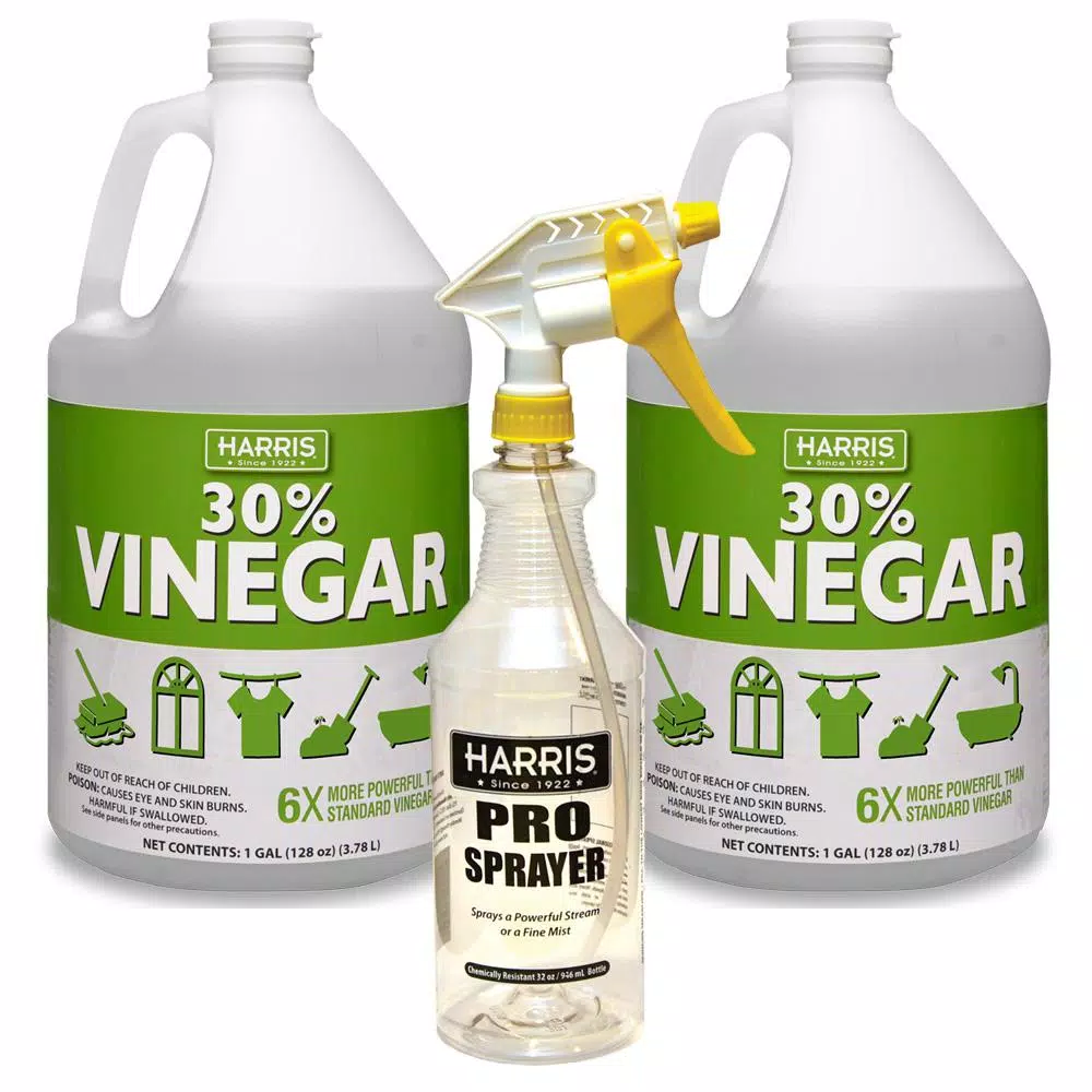 Harris 30% Cleaning Vinegar Concentrate 2-Pack (256 oz) with 32 oz Professional Spray Bottle