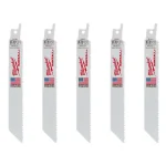 Milwaukee 6 in. Multi-Material Reciprocating Saw Blades, 8/12 TPI, 5-Pack thumbnail 1