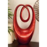 LITTON LANE 20 in. Red Polystone Abstract Infinity Sculpture - Modern Decorative Statuary thumbnail 6