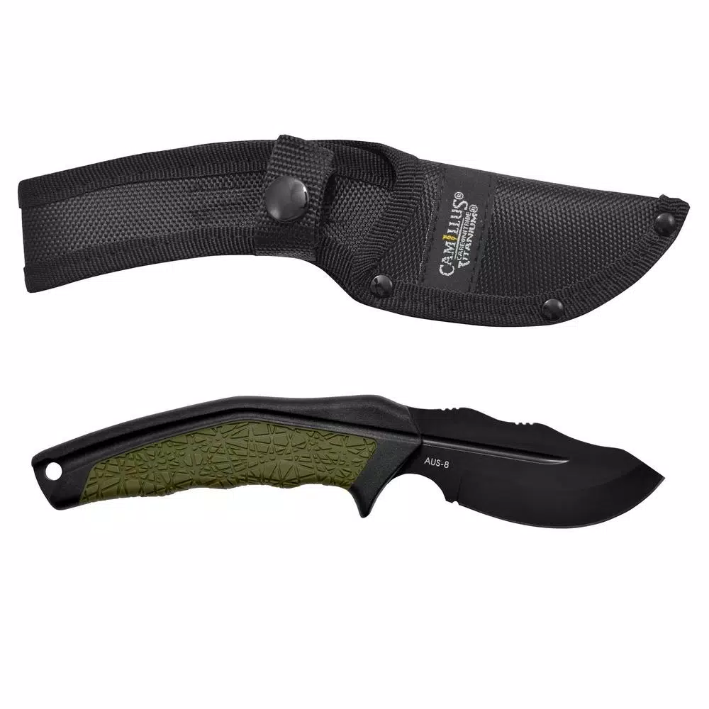 Camillus HT-5 3.25 in. Carbonitride Titanium Drop Point Fixed Blade Knife with Sheath