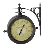 Infinity Instruments Charleston 8 in. Round Double-Sided Outdoor Wall Clock & Thermometer thumbnail 2