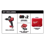 Milwaukee M18 FUEL 1/2 in. Brushless Cordless Drill/Driver Kit with (2) 5.0 Ah Batteries, Charger, and Hard Case thumbnail 2