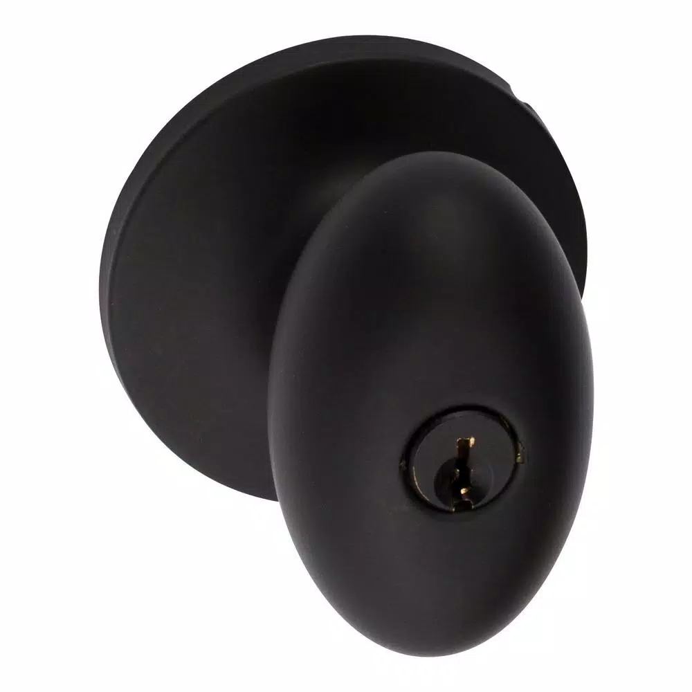Sure-Loc Hardware Arapaho Vintage Bronze Egg Shaped Keyed Entry Doorknob, Brass Construction