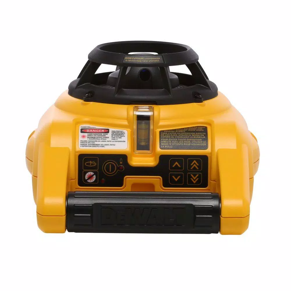 DEWALT Red Self-Leveling Rotary Laser Level Kit with Detector, Clamp, Wall Mount, and Bag