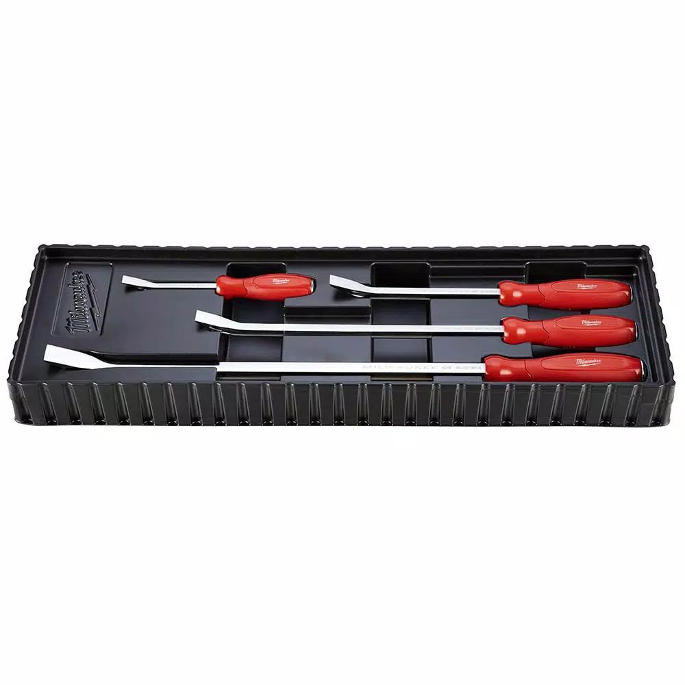 Milwaukee 4-Piece Pry Bar Set with I-Beam Design and Hammer-Ready Strike Cap