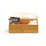 Mind Reader 9-Compartment Square Bamboo Condiment Organizer thumbnail 2