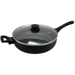 Oster Ashford 5 Qt. Aluminum Nonstick Saute Pan with Glass Lid, Black thumbnail 1