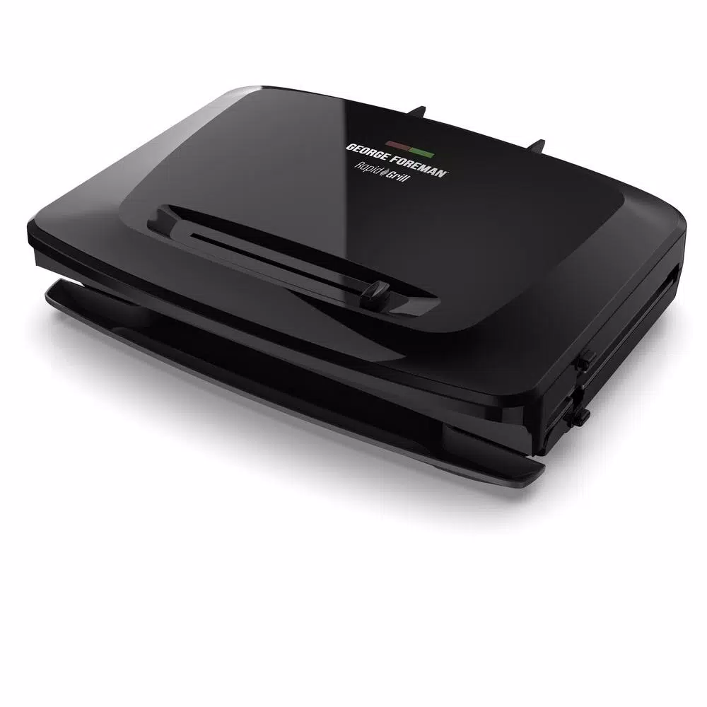 George Foreman Rapid Grill Series 8-Serving Electric Indoor Grill and Panini Press, Black