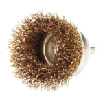 Robtec 3 in. Brass Coated Steel Wire Cup Brush with 1/4 in. Shank thumbnail 2