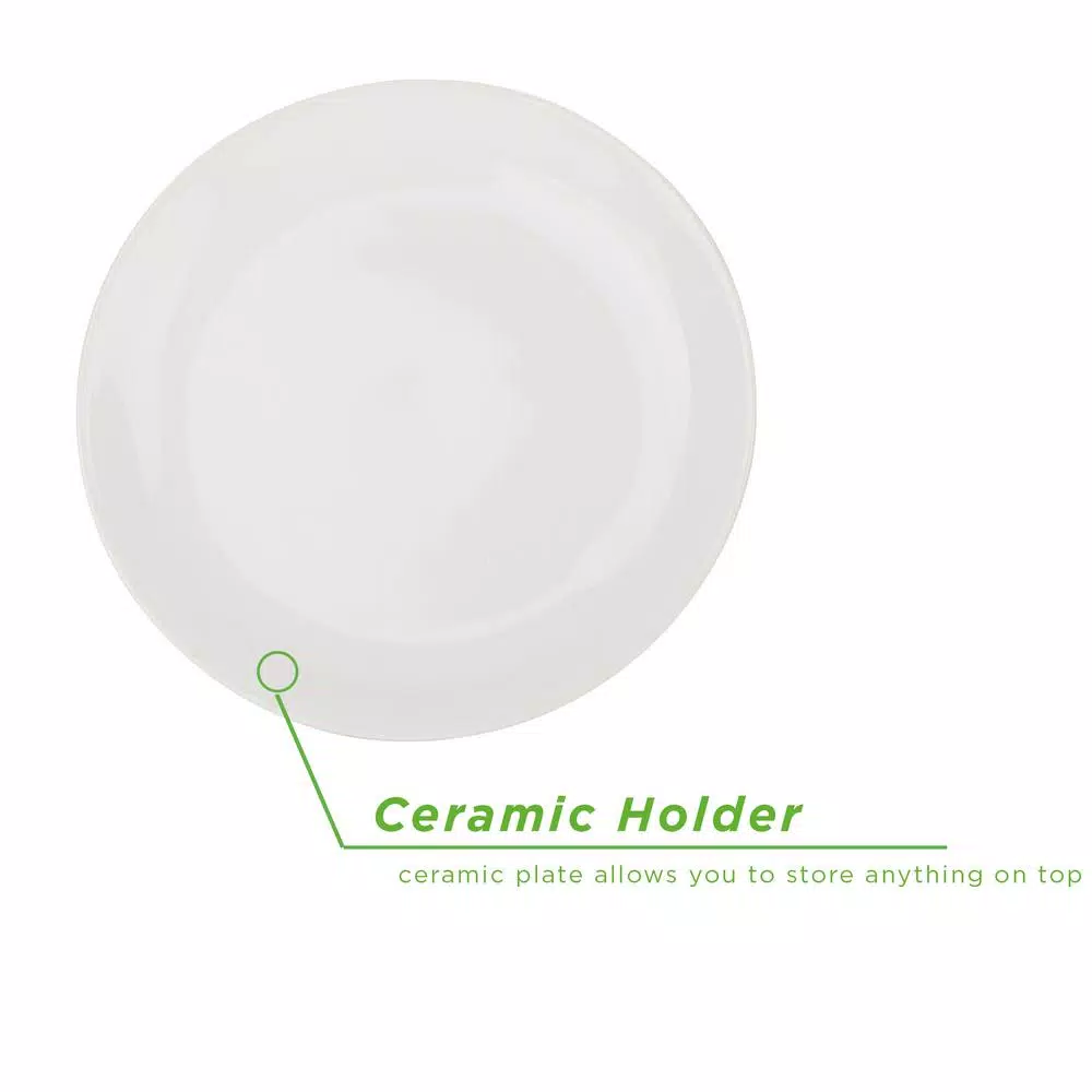 Mind Reader The Mind Reader Silver Ceramic & Galvanized Iron Cake Stand, Dessert & Cupcake Display Tray