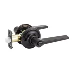 Copper Creek Zane Contemporary Black Privacy Lever Door Handle, Interior Residential Hardware thumbnail 1