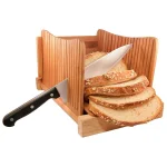 Unbranded DB-Tech Bamboo Wood Compact Foldable Bread Slicer - Adjustable Thickness thumbnail 2