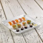 Over and Back Porcelain White Bento Serving Tray, 12.17 in. Square thumbnail 3