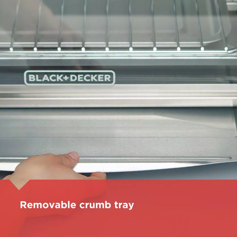 BLACK+DECKER 1550W Extra-Wide Digital Convection Toaster Oven, 8-Slice, Stainless Steel