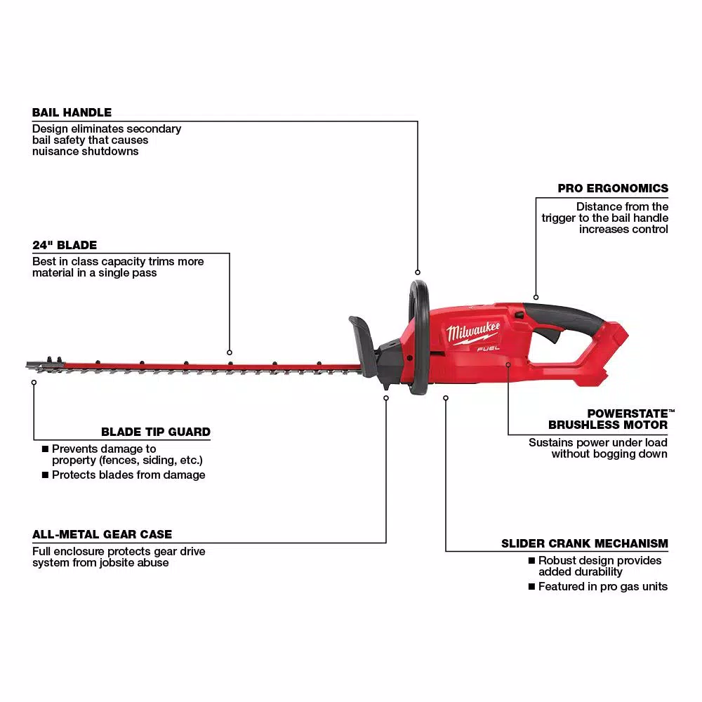 Milwaukee M18 FUEL 18V Brushless Cordless Hedge Trimmer 2-Pack (Tool-Only)