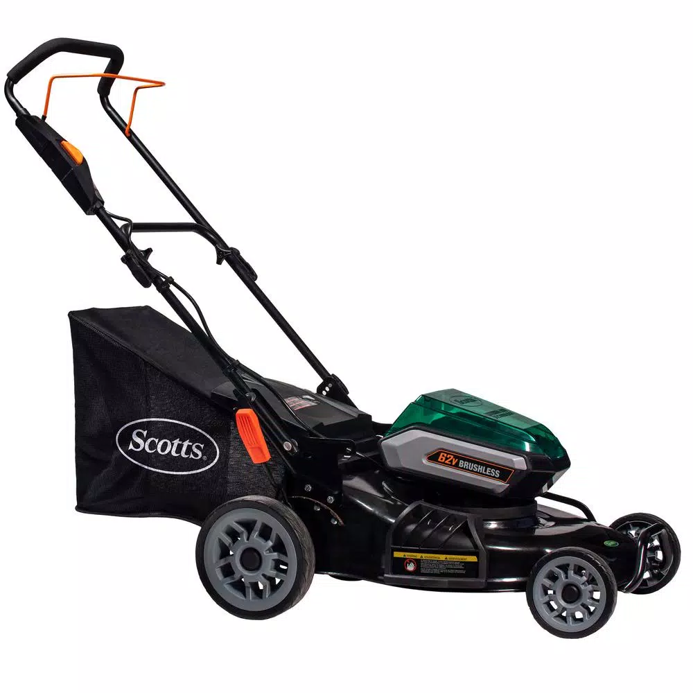 Scotts 62V Cordless Lithium-Ion 21 in. Walk Behind Push Mower with 5 Ah Battery and Charger