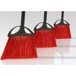 Alpine Industries 10 in. Red Angle Broom with Fiberglass Handle, Indoor/Outdoor, 3-Pack thumbnail 2