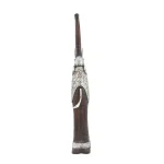 LITTON LANE 38 in. Elephant Decorative Sculpture with Raised Trunk - Brown and Silver Polystone Statuary thumbnail 5