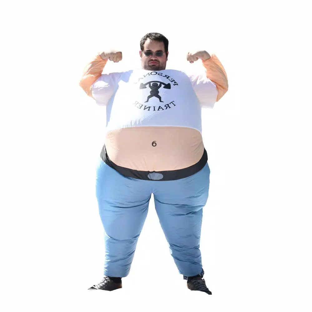 ALEKO's Inflatable Pot Belly Personal Trainer Adult Halloween Costume - Unisex One Size