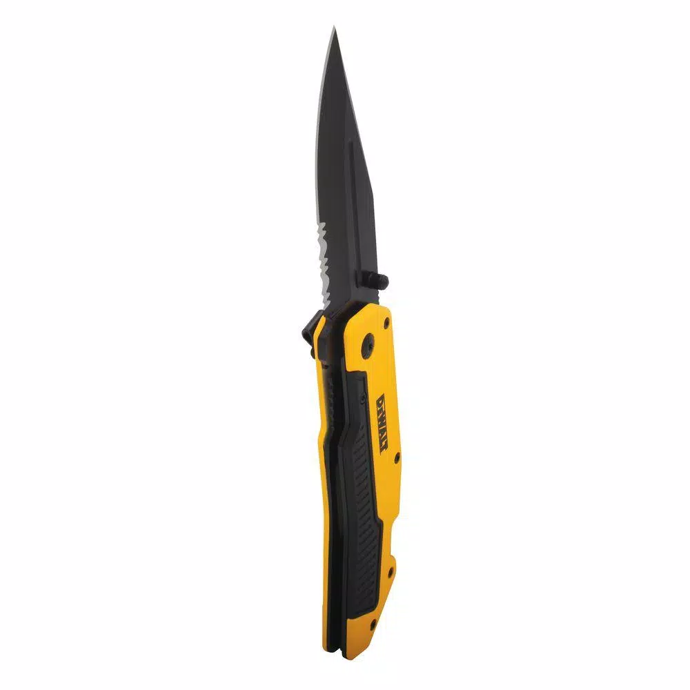 DEWALT DWHT10313 3.5 in. Stainless Steel Serrated Clip Point Folding Knife