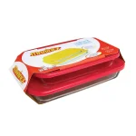 Marinex Classica 4-Piece Borosilicate Glass Rectangular Roaster Set with Colored Lids thumbnail 1