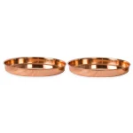 Achla Designs 8.5 in. Round Copper Plated Stainless Steel Decorative Trays, Set of 2 thumbnail 5