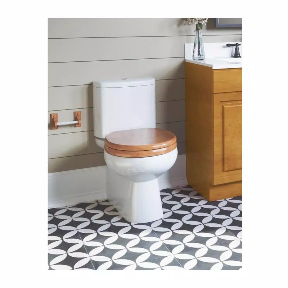 Design House Dalton Double Post Toilet Paper Holder in Honey Oak