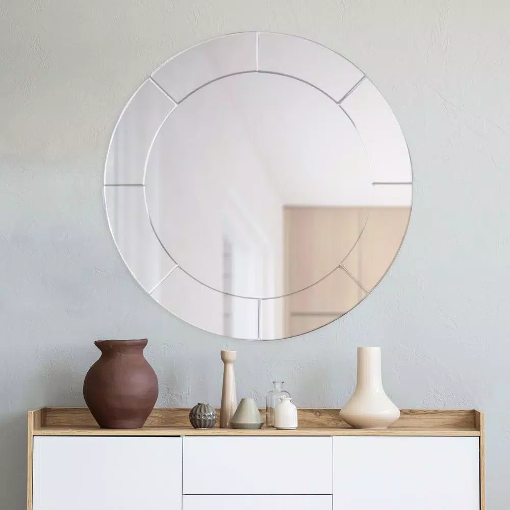 StyleWell 29 in. Round Classic Frameless Accent Mirror