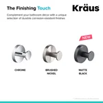 KRAUS Elie Chrome Bathroom Robe and Towel Hook thumbnail 5