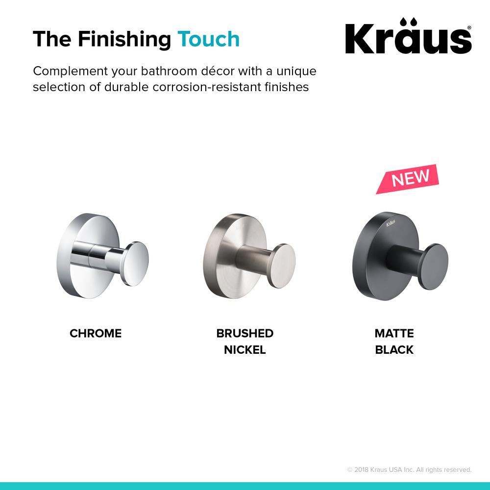 KRAUS Elie Chrome Bathroom Robe and Towel Hook
