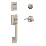 Schlage Century Satin Nickel Single Cylinder Deadbolt with Merano Lever Handleset, Right-Handed thumbnail 1