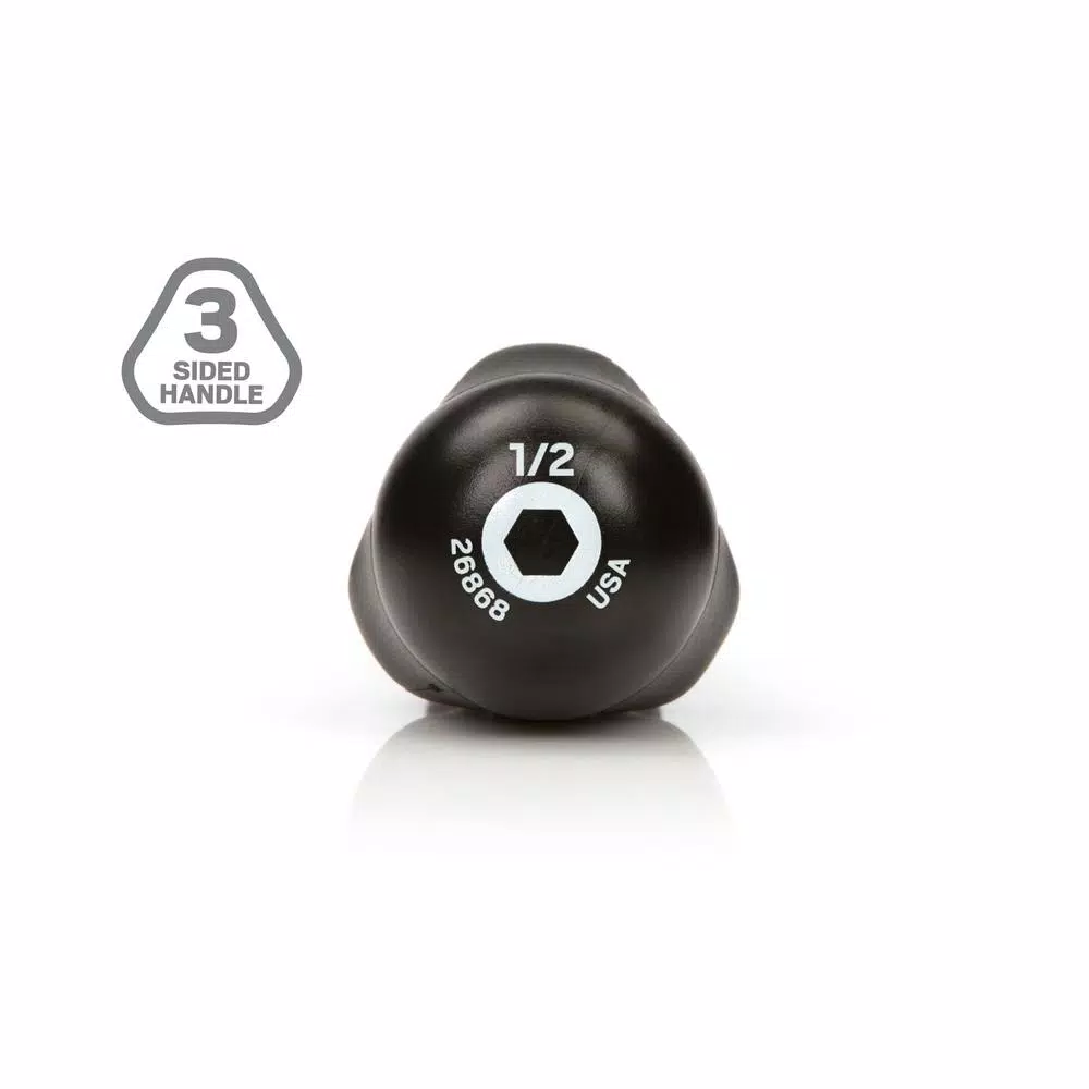TEKTON 1/2 in. Nut Driver with Patented Three-Sided Handle