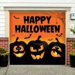 My Door Decor Happy Halloween Jack-O-Lanterns Garage Door Mural, 7 ft. x 8 ft. thumbnail 2