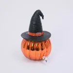 Gerson Halloween 17 in. Orange Glass Pumpkin Beverage Dispenser with Witch Hat thumbnail 1