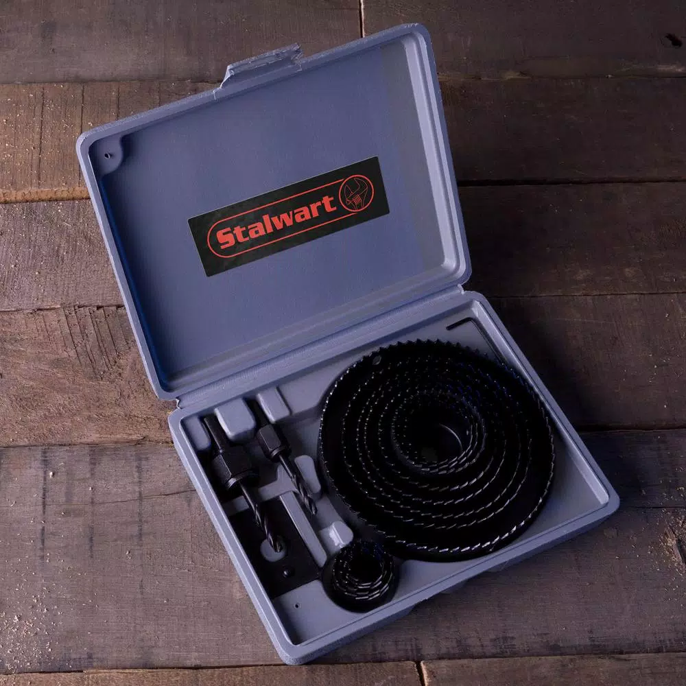 Stalwart 16-Piece Hole Saw Kit with Storage Case, Carbon Steel