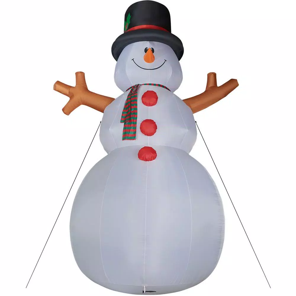 Fraser Hill Farm 20 ft. Jolly Snowman Christmas Inflatable with RGB Lights