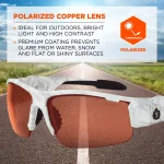 Ergodyne Skullerz Dagr Kryptek Yeti Polarized Safety Glasses, Tinted Copper Lens, ANSI Z87.1+ thumbnail 3