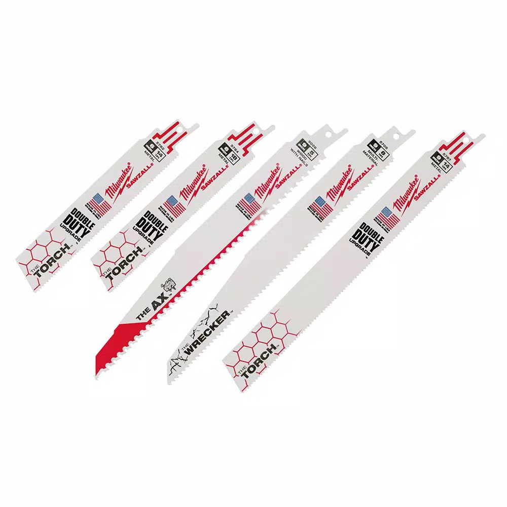 Milwaukee 5-Piece Demolition Bi-Metal Reciprocating Saw Blade Set
