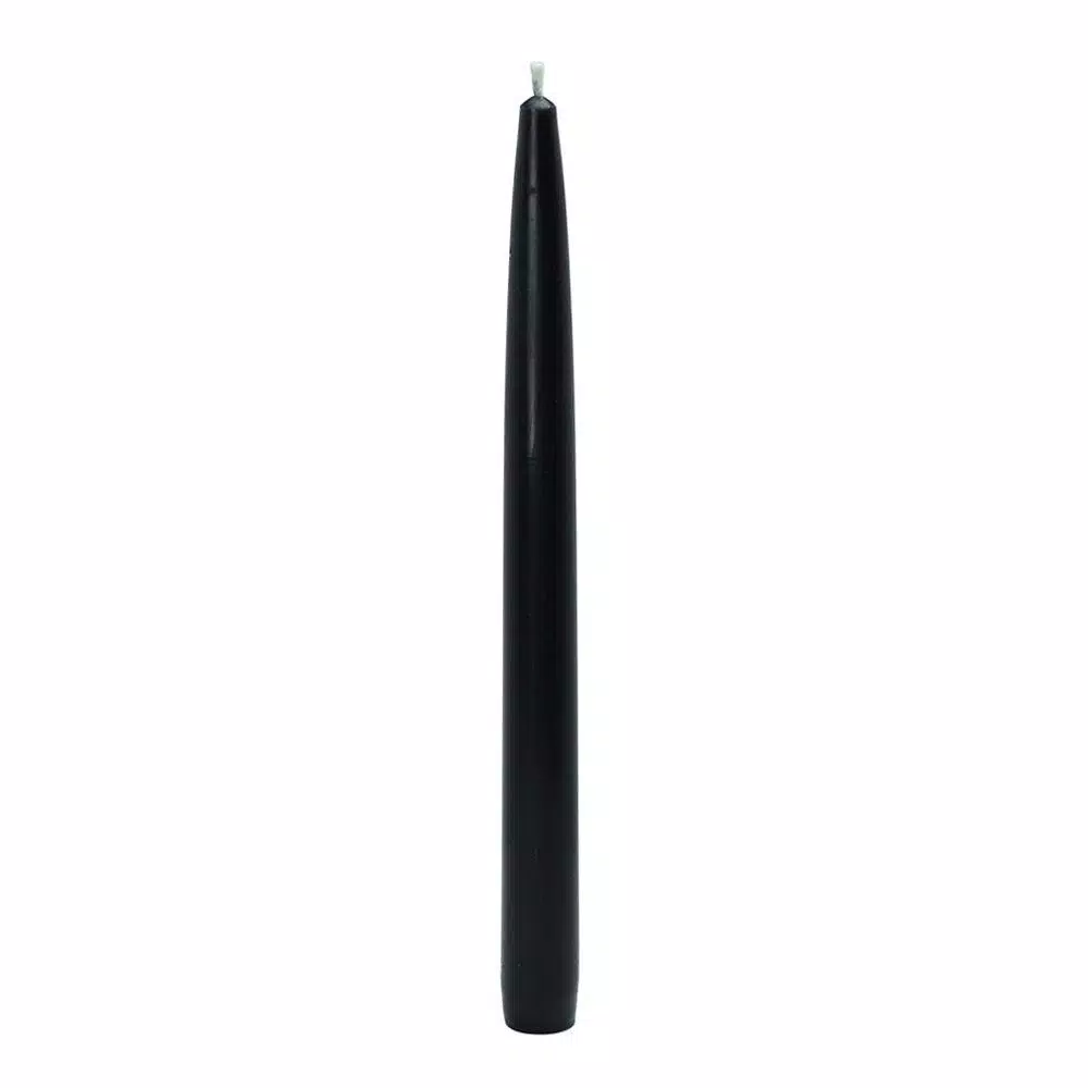 Zest Candle 10 in. Black Taper Candles, 12-Set