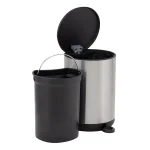 Household Essentials Taos 1.3 Gallon Round Stainless Steel Step Trash Can with Fingerprint Resistant Finish thumbnail 3